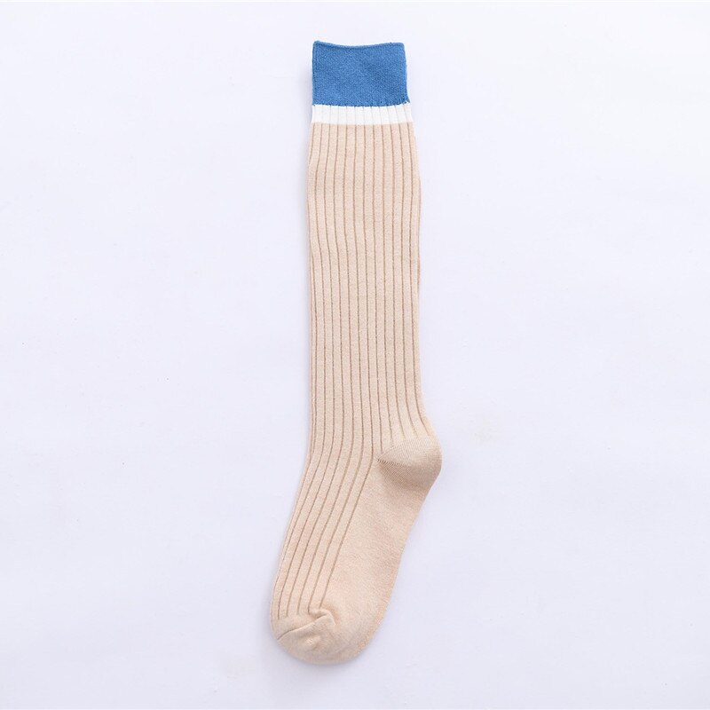 Calcetines altos hasta la rodilla para mujer, calcetines cálidos para otoño e invierno, calcetines tejidos, botas, calcetines, calentadores de piernas, calcetines de ganchillo: khaki
