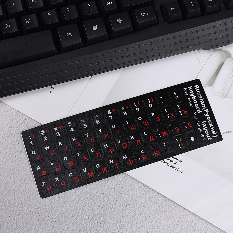 Standard Waterproof Russian Language Keyboard Stickers Layout with Button Letters Alphabet for Computer Keyboard Protective Film: Default Title