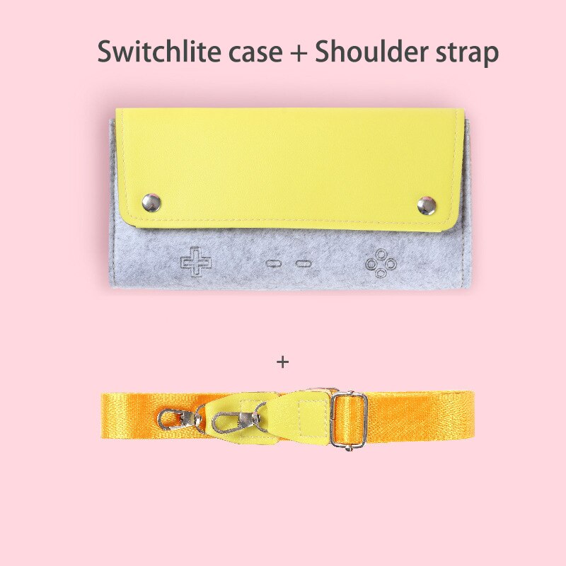 Estuche de viaje para Nintendo Switch, estuche rígido de PU con correa para el hombro, bolsas de almacenamiento portátiles para accesorios de juego Nintendo Switch Lite: Yellow forswitchlite