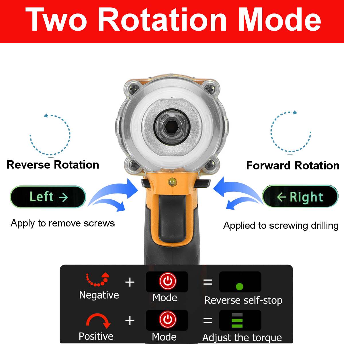 18V 800Nm Torque Electric Wrench Brushless Impact Wrench Drill Screwdriver 1/2 Socket Electric Wrench Power Tool Without Battery