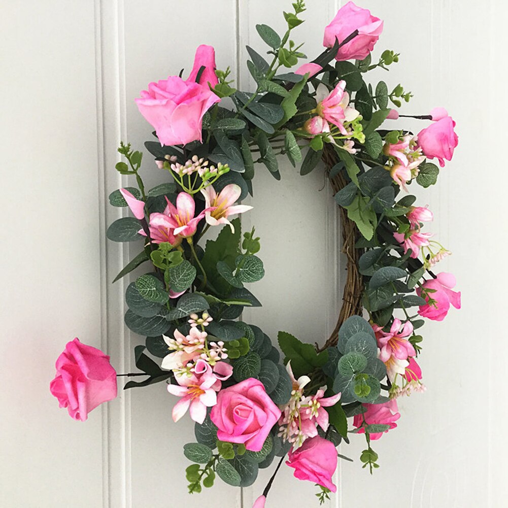 43cm Natural Rattan wreath rattan for weaving home decor supplies artificial flower vine bamboo circle for home decoration