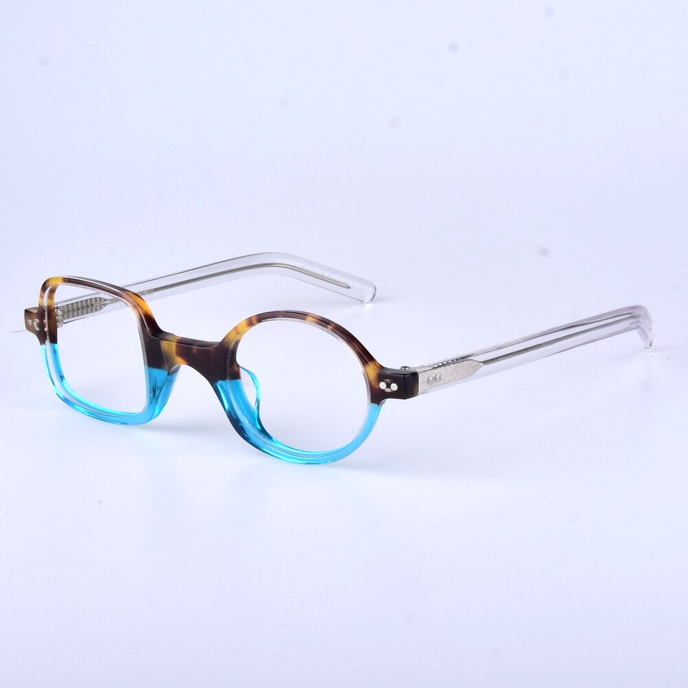 Retro Asymmetrical Round Square Eyeglasses Acetate Frames Glasses Men Women Prescription Spectacles Myopia Reading Eyewear