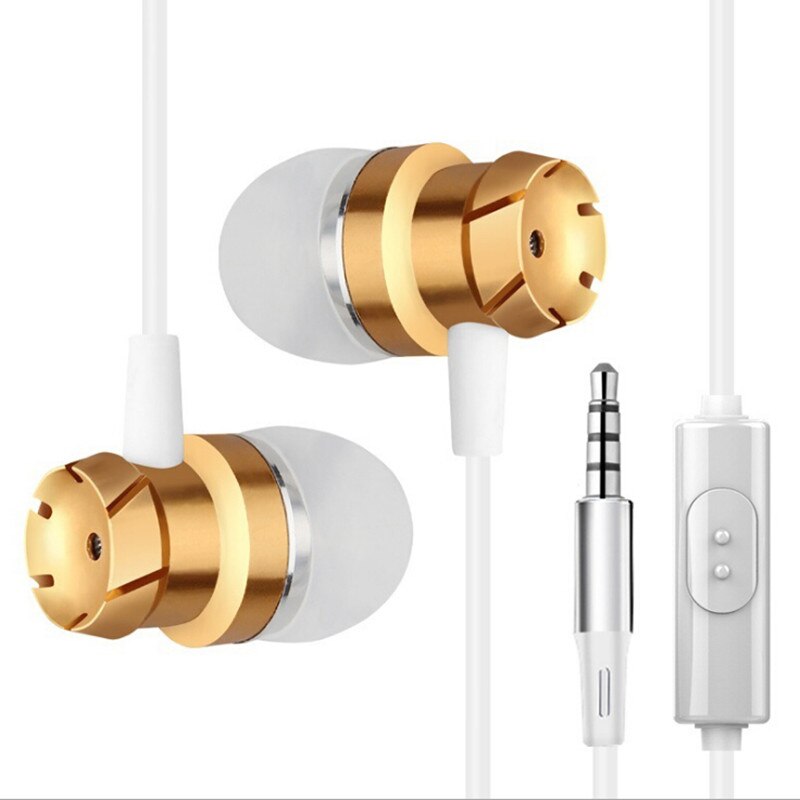 Oortelefoon voor Asus Zenfone 5 ZE620KL 5z ZS620KL 5 Lite ZC600KL Stereo Mobiele Telefoon Headset Oordopjes Muziek Fone De Ouvido met Mic: Gold