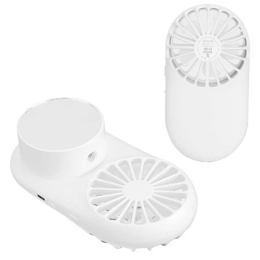 Sproeiventilator elektrische ventilator draagbaar nek hangend usb oplaadbaar sproeiventilator met make-upspiegel voor buiten reisventilator
