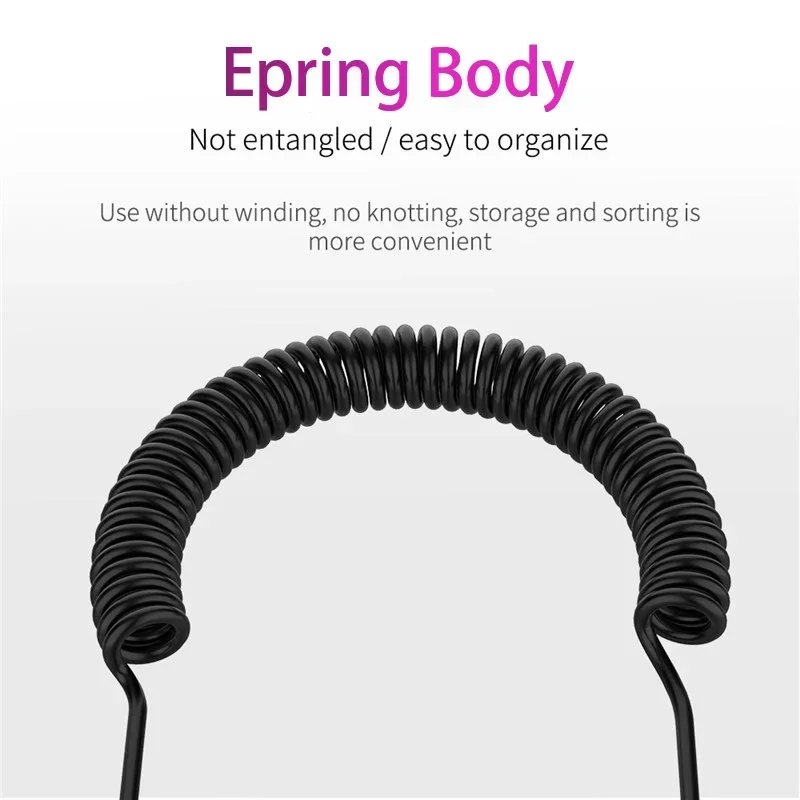 3,5 mm veer intrekbare enkelzijdige oortelefoon, geen microfoon mono oordopjes bedrade headset korte opgerolde kabel