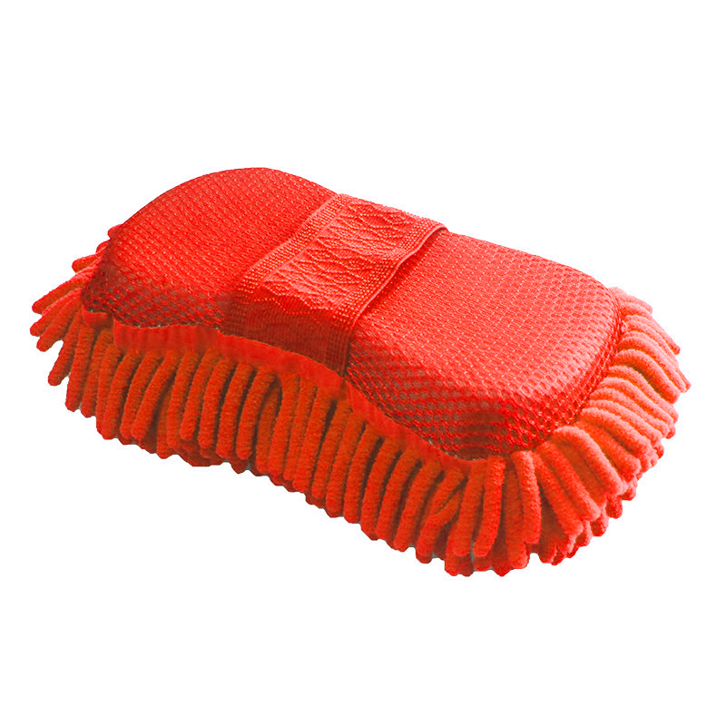 Esponja de microfibra para lavado de coches, limpieza para el cuidado del coche, cepillos para detalles, toalla de lavado, guantes para automóvil, accesorios de estilismo, Gadget: Blanco