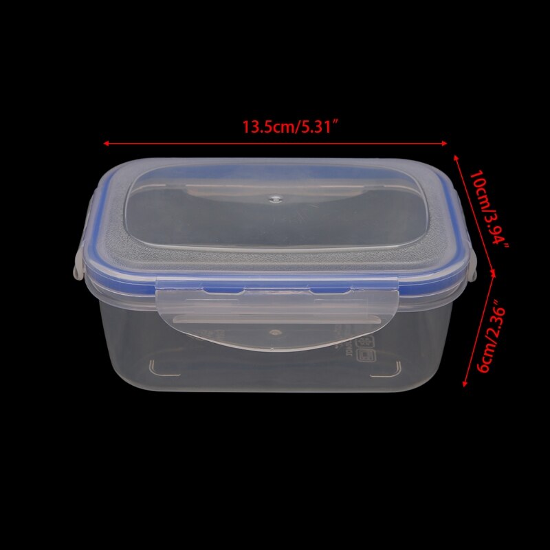 Plastic Kitchen Storage Boxes Lunch Box Rectangle Fruit Food Storage Container Lunch Box Airtight Seal With Lid: 01