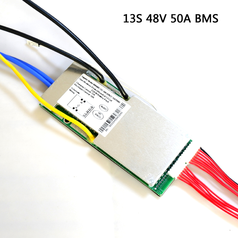 Li-ion battery BMS 13S 48V 20A, 30A, 40A and 50A BMS For 48V 500W-2000W lithium ion battery pack With balance function