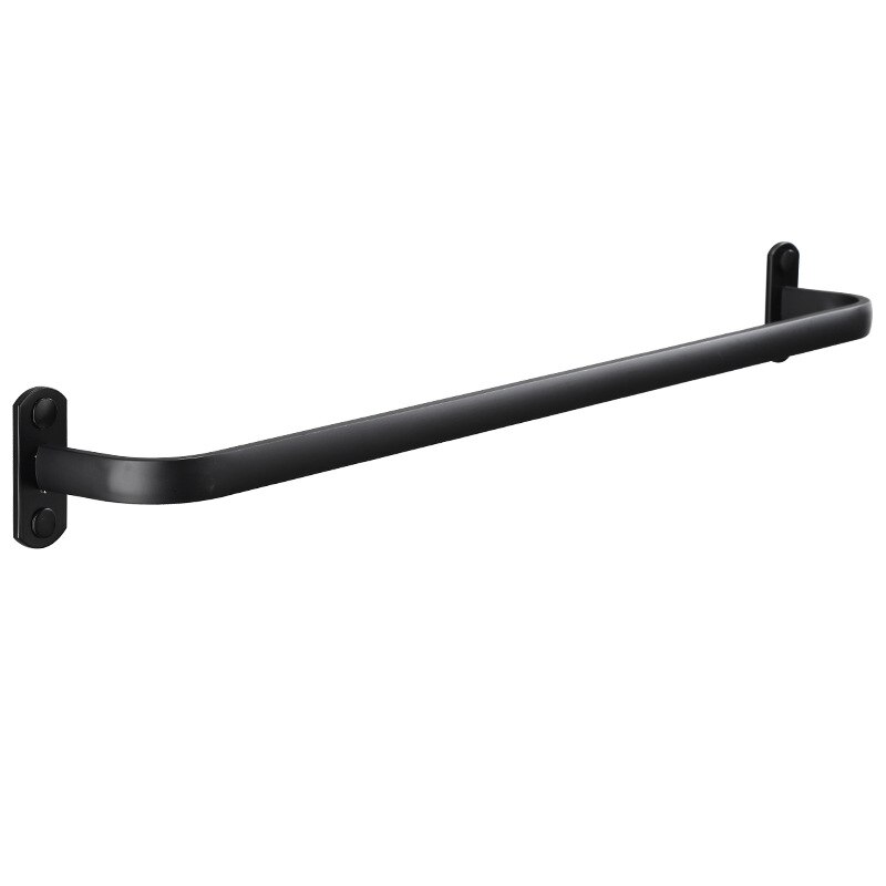 Black toilet towel rack single pole space aluminum simple towel towel bath towel rack hotel bathroom accessories: 50cm