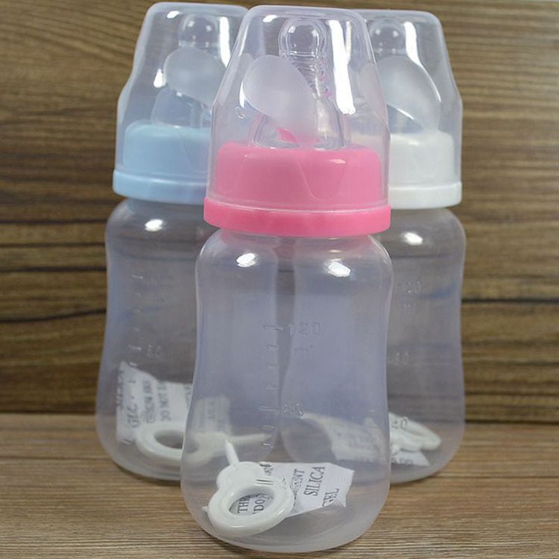 Zuigfles 120Ml Babyvoeding Water Melk Fles Zachte Mond Eendenbek Sippy Zuigeling Training Flessen Voor Baby &#39;S Bpa gratis