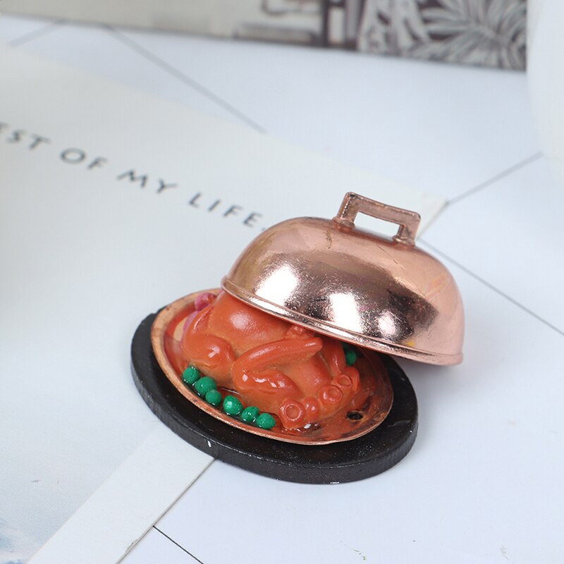 ! 1 Pc Kitchen Cutting Toy 1:12 Dollhouse Miniature Food Christmas Turkey With Lid Pretend Play Toy Accessories