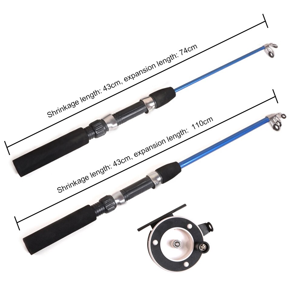 74cm/110cm Ice Winter Fishing Rods Mini Feeder Outdoor Sea Fishing Pole Tackle Tools Fishing Rods or Fishing Reels To Choose