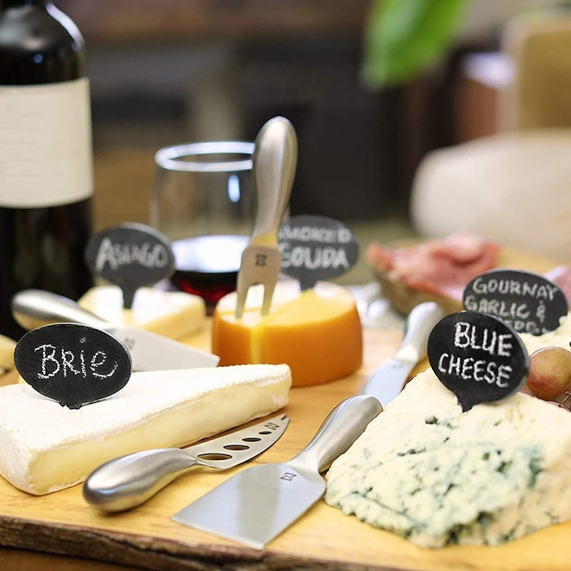 8 Stuks Kaas Markers Slate Labels Natuurlijke Leisteen Etiketten Voor Cake Boards Wasbare Mini Krijtbord Labels Tafel Decoratie