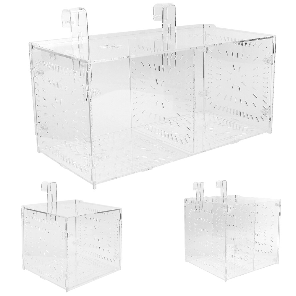 Acrylic Fish Breeding Isolation Box Aquarium Fish Tank Hatchery Incubator with Suction Cups Hook Baby Fishes Shrimp Fish House