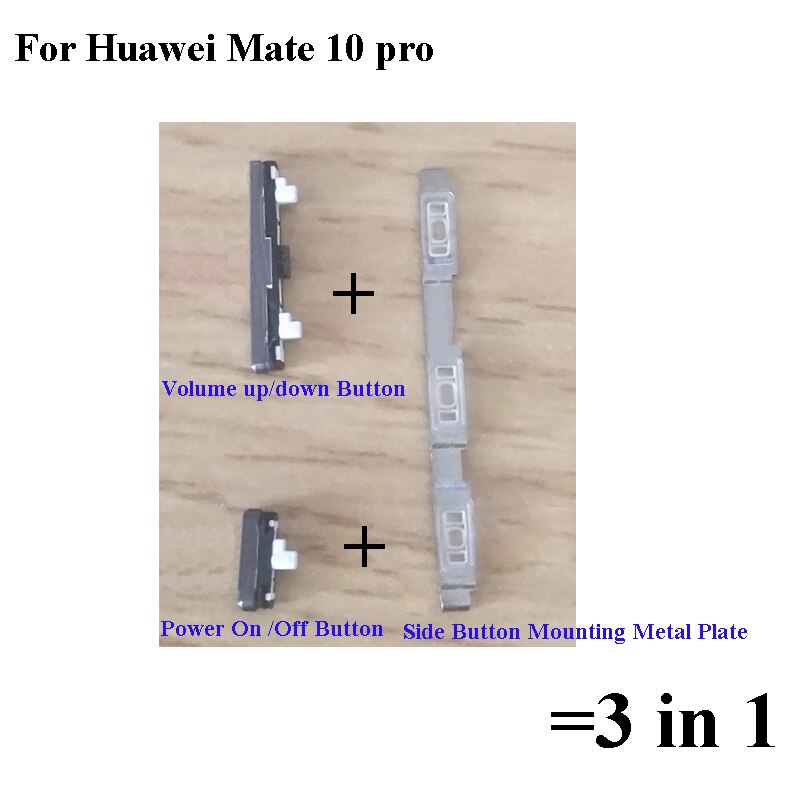 3 in 1 Side Button For Huawei Mate 10 Pro Power On Off Button + Volume Button Side Buttons Set For Huawei mate10 pro Metal plate