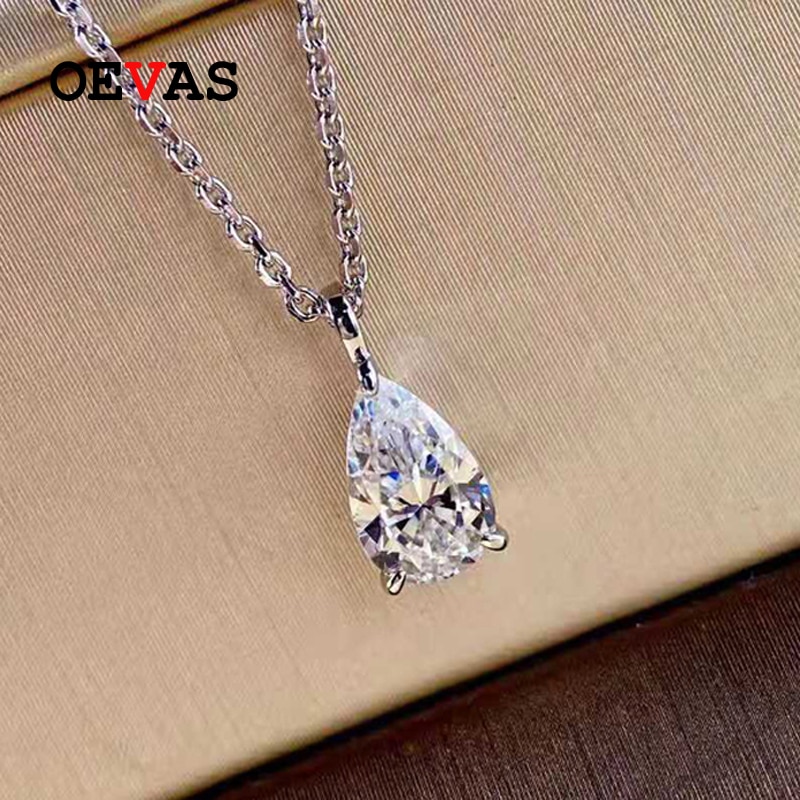 Oevas 100% 925 Sterling Zilver 0.75 Carat Water Hoge Carbon Diamanten Hanger Ketting Voor Vrouwen Sparkling Party Fijne Sieraden