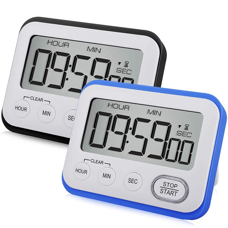 Keuken Timer 2 Pack Digitale Luid Wekker Grote Lcd Sn Stille Multifunctionele Voor Leraren Kids