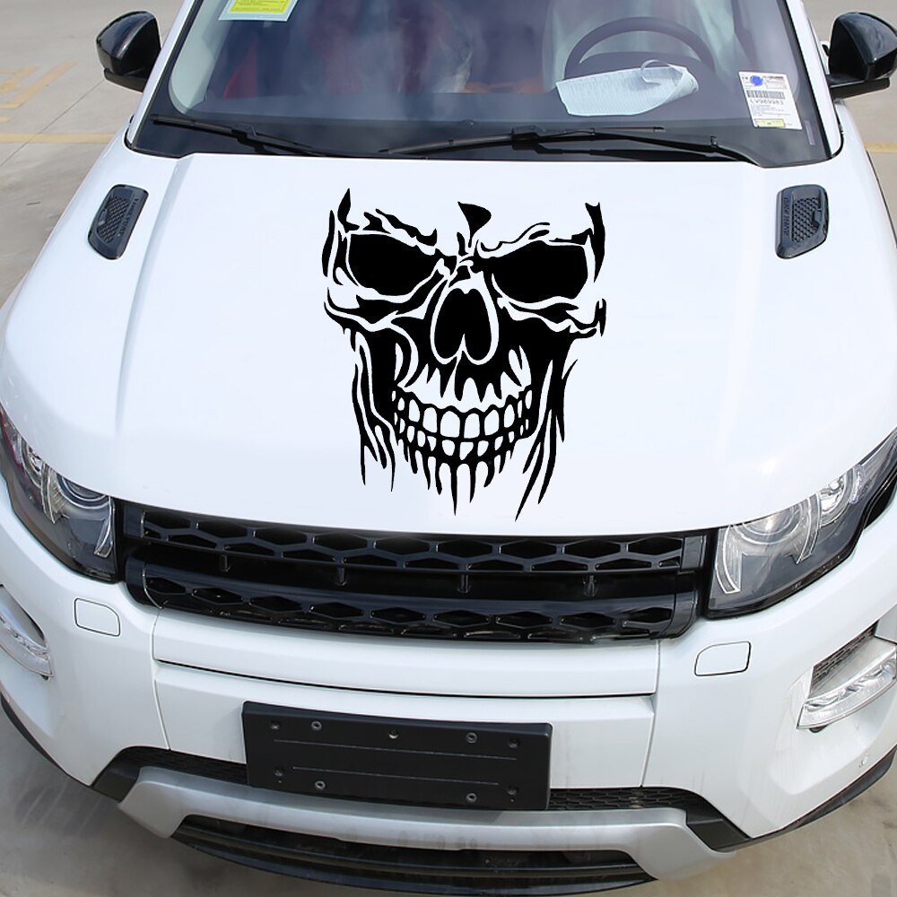 DSYCAR 1Pcs Skull Decal Horrific Skeleton Vinyl Car Hood Window Stickers Vehicle Styling Removable Waterproof Sticker Reflective