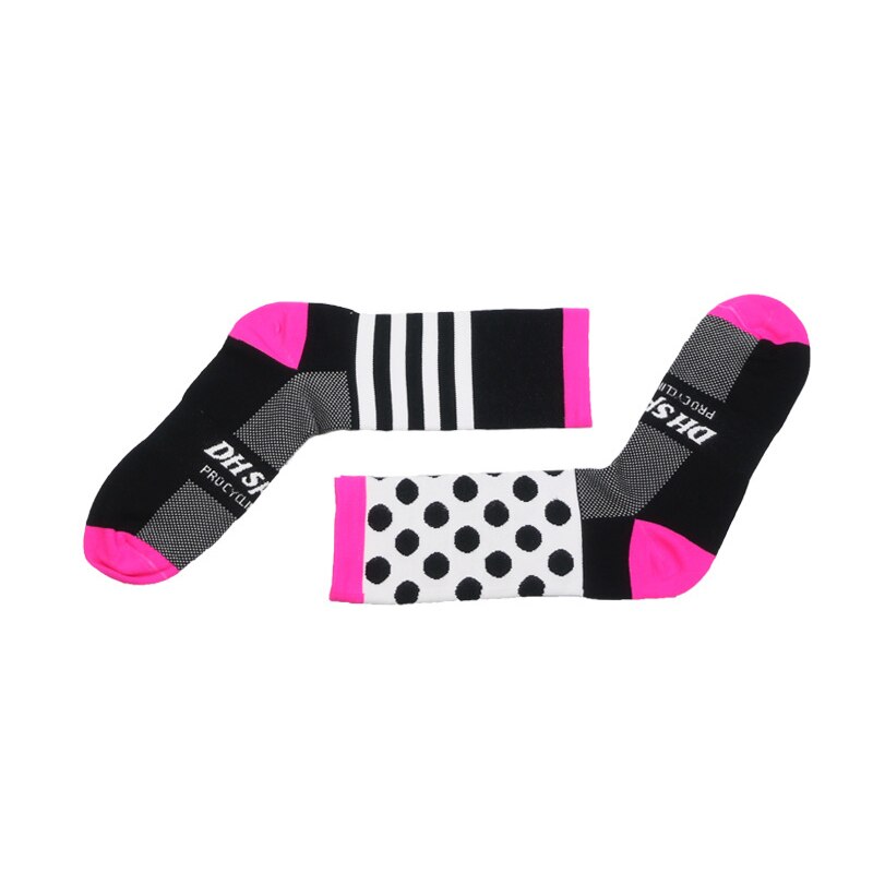1 para skarpet rowerowych Unisex skarpety sportowe wysokiej jakości wygodne i oddychające skarpety akcesoria sportowe: Pink black L