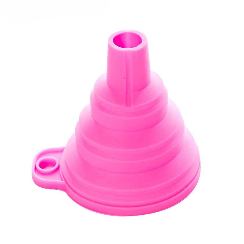 Silicone Folding Funnels Kitchen Tools Kitchen Accessory Foldable Funnel Mini Silicone Collapsible Portable Funnel Supplier: pink