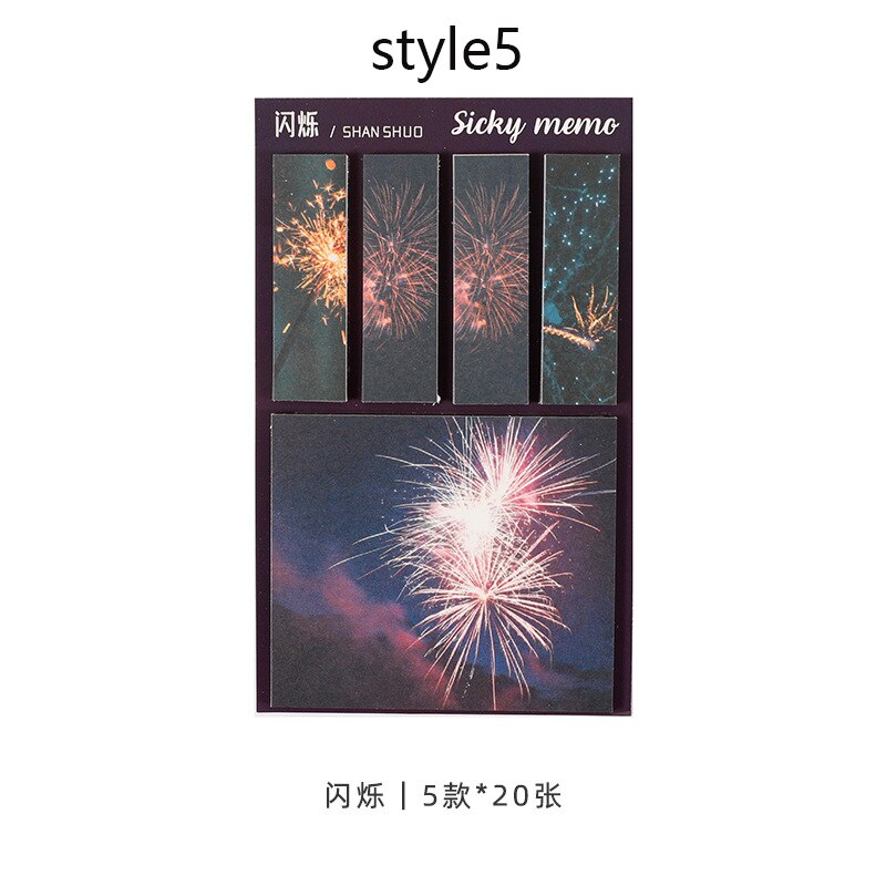 100 Sheets/Set Sticker Sticky Notes Memo Pad Diy Scrapbooking Dagboek Index Bladwijzer Sticker: style5