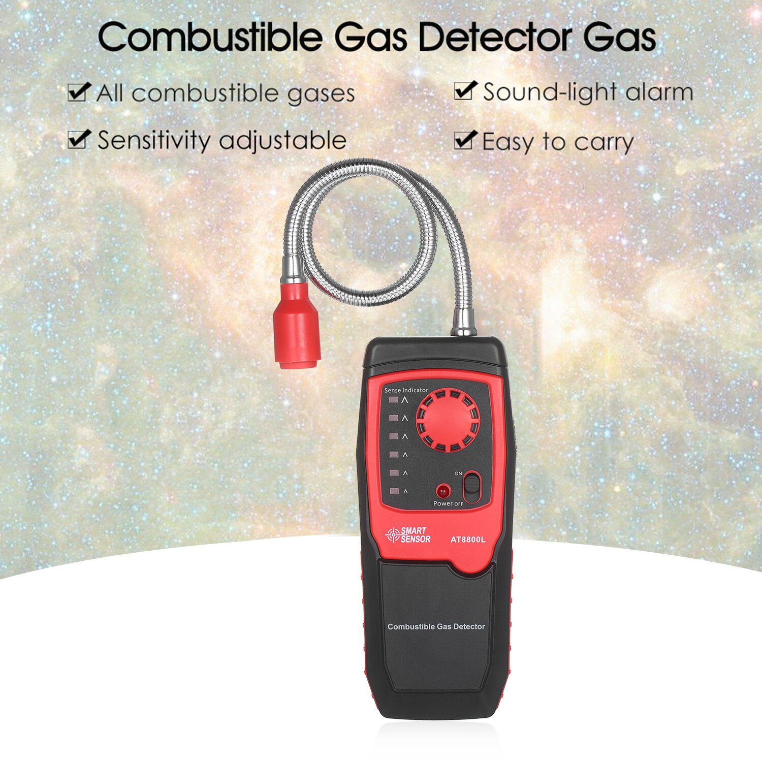 Draagbare Propaan Methaan En Natuurlijke Gaslek Detector Brandbaar Gas Tester Meter Sniffer Met Geluid Licht Alarm Gevoelige
