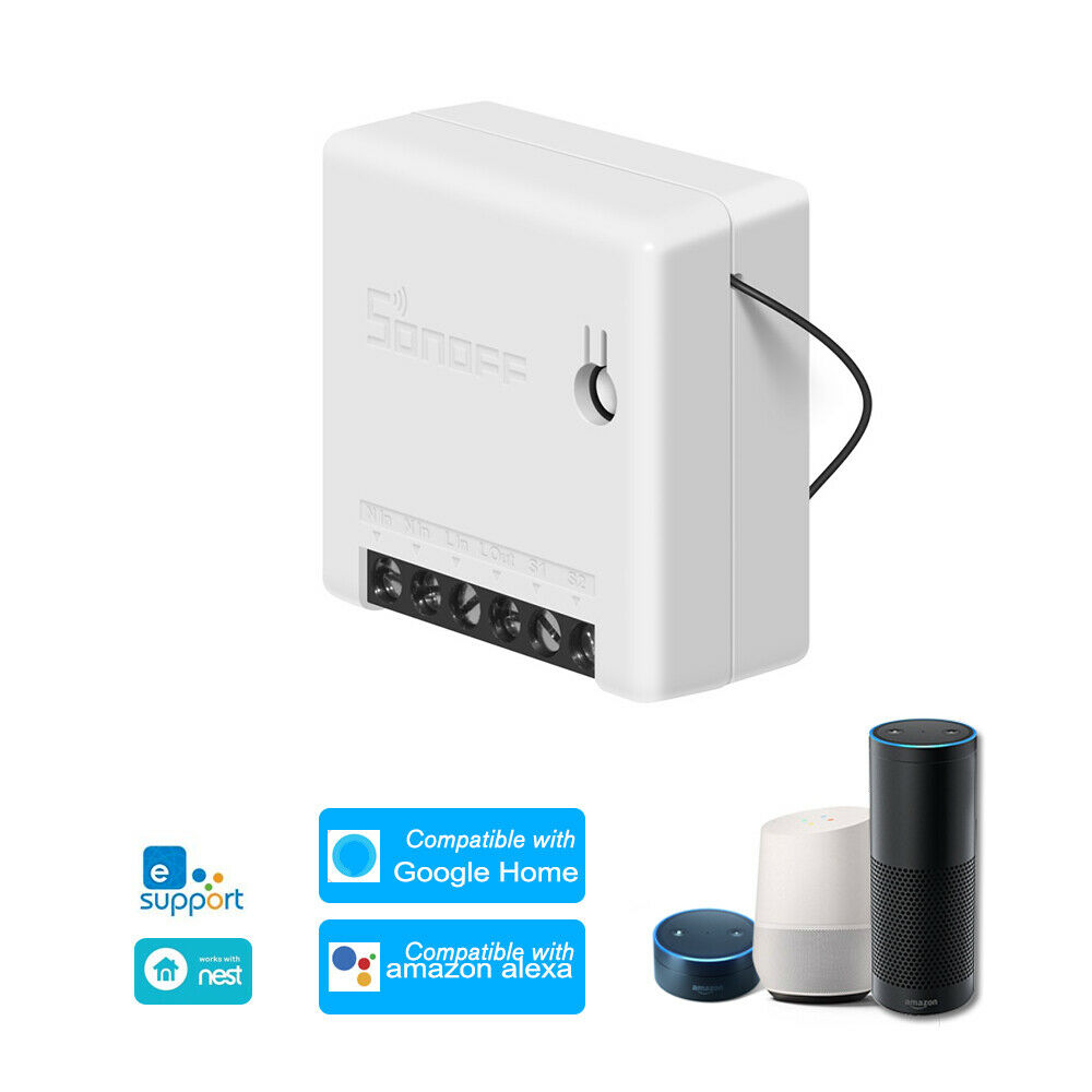 Itead Sonoff MINI interruptor inteligente DIY pequeño Control remoto interruptor Wifi compatible con un interruptor externo trabajo con Alexa Google A casa: 1 pc