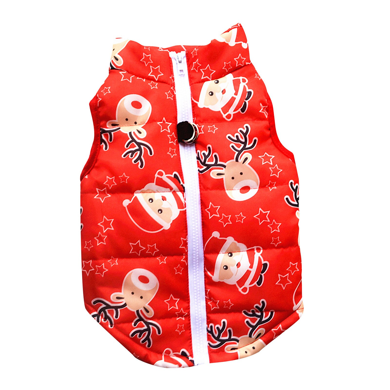 Christmas Clothes Outfit With Plush Rim Christmas Terry Cotton Coat Year Pet Clothing Jacket Christmas Dog Clothes: Watermelon Red / XL