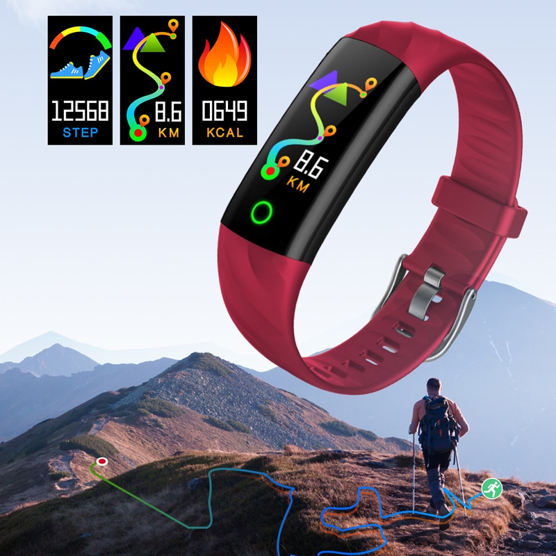 Smart armbånd ure skridttæller pulsmåler blod ilt fitness tracker sportsur svømning vandtæt smart armbånd