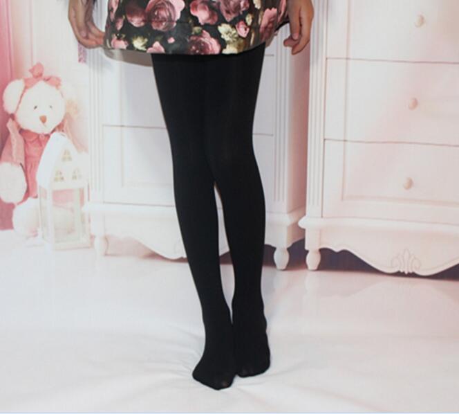 Jambières en velours blanc pour filles | Collants à haute élasticité pour enfants, collants de danse pour écolières, collection printemps/été: Black / M 5 to 8year