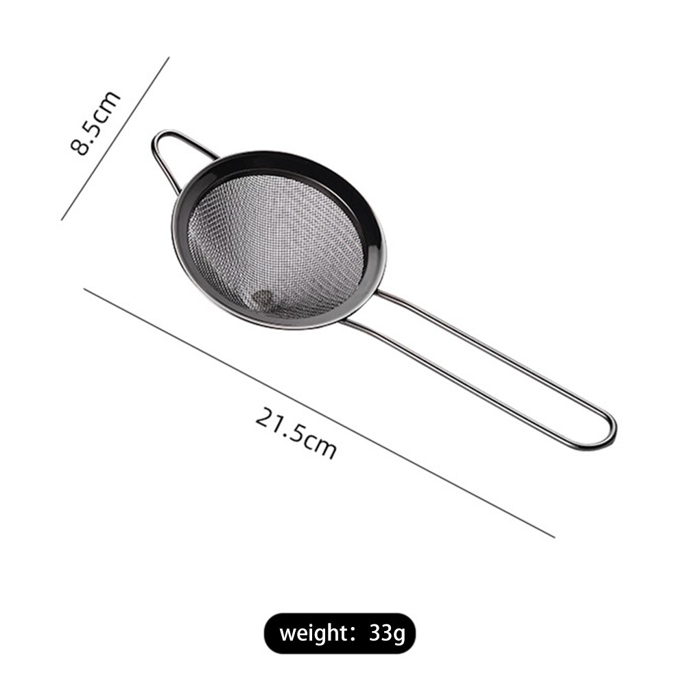 Stainless Steel Kitchen Handheld Screen Mesh Strainer Rose Gold Flour Sieve Cooking Oil Strainer Colander Kitchen Accessories: D