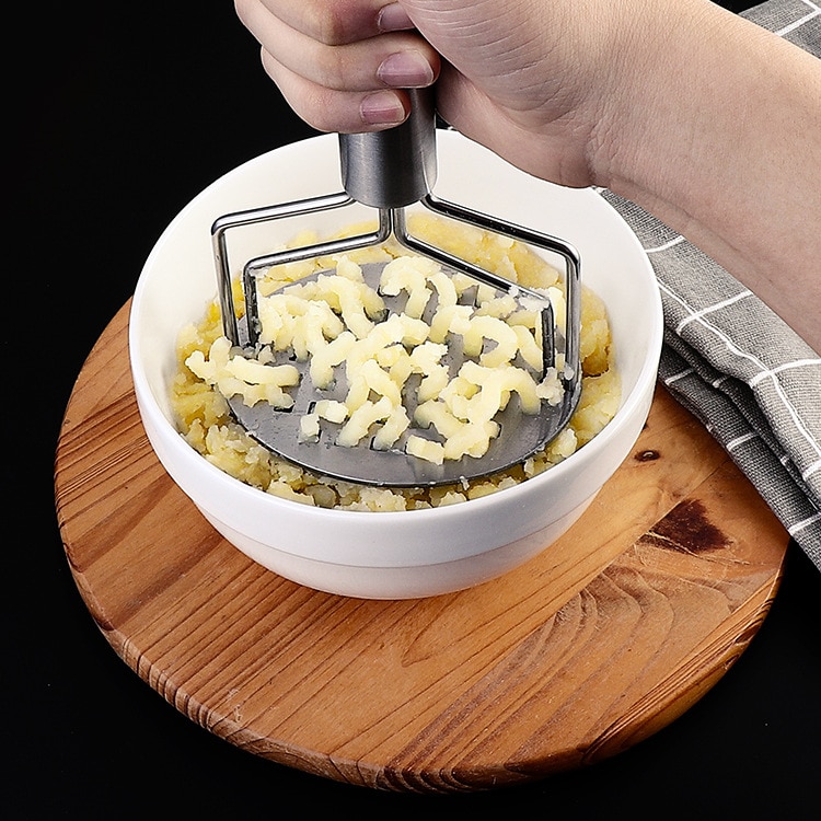 Manual potato press Stainless steel double-layer potato masher Mashed potato Mashed potato tool kitchen gadgets and accessories