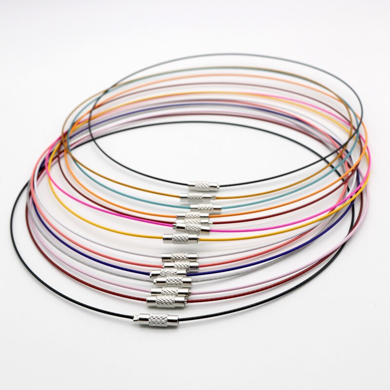 18inch Multicolor Stainless Steel Chain Necklace For Men Women Handmade Jewelry Necklace Round Chain Materials