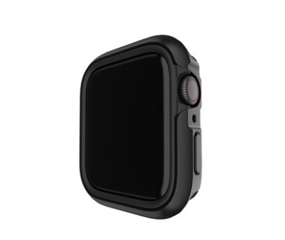Switcheasy voor apple watch 5/6 4 roestvrij staal, aluminiumlegering, iphone-hoesje, metaal, zacht 40/44 mm anti-slip, mannen en vrouwen.: Zwarte koffer / 44mm