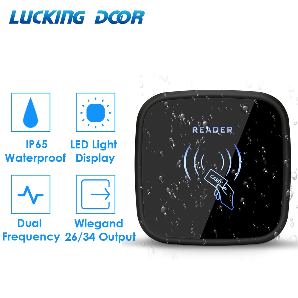 Ip65 Waterproof RFID Card Reader Wiegand 26 output Access Control Slave Reader Security 125KHZ 13.56MHZ EM ID Card Reader