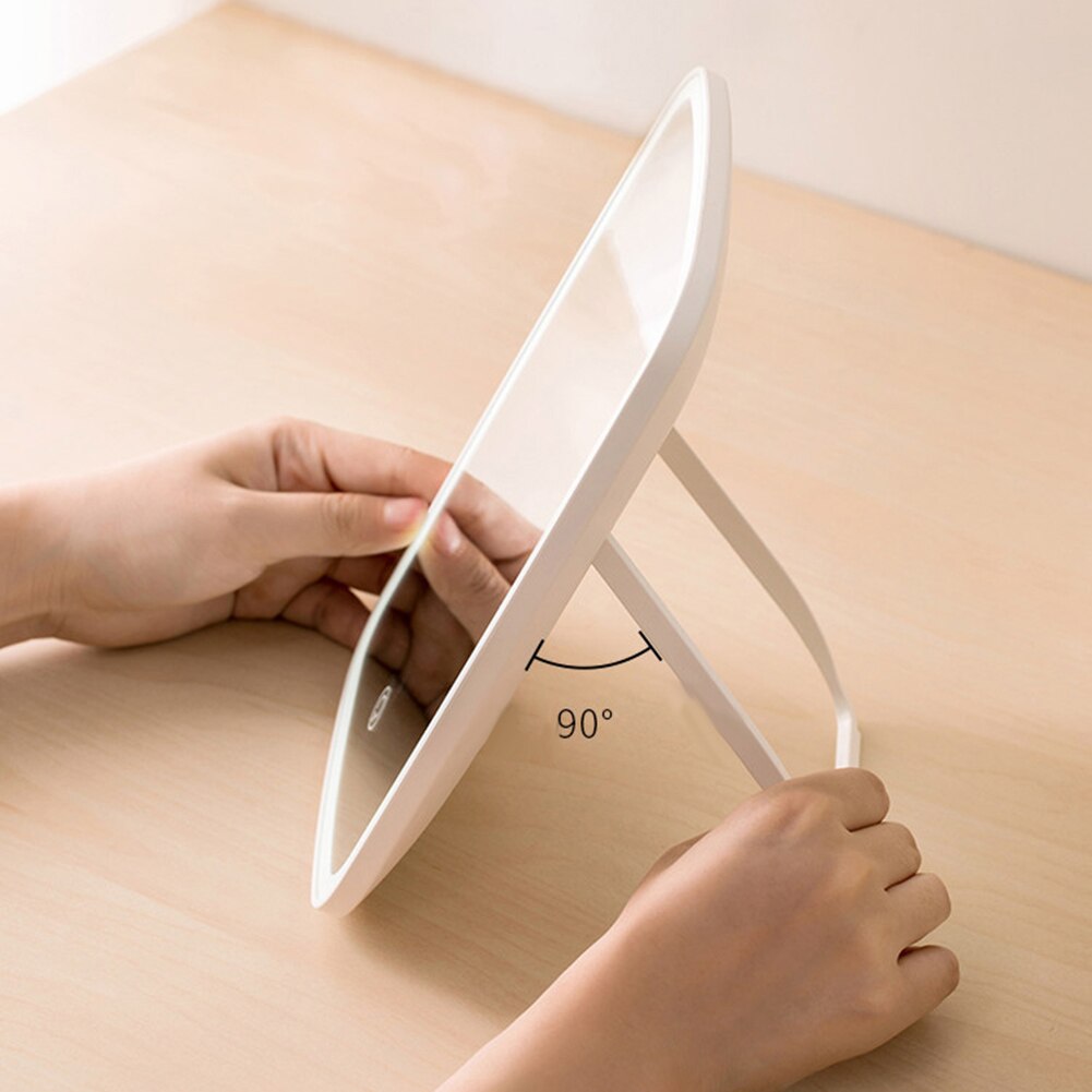 Portable Touch Screen USB Rechargeable LED Lighted Makeup Cosmetic Hand Mirror Desktop light portable folding Adjustable Angle