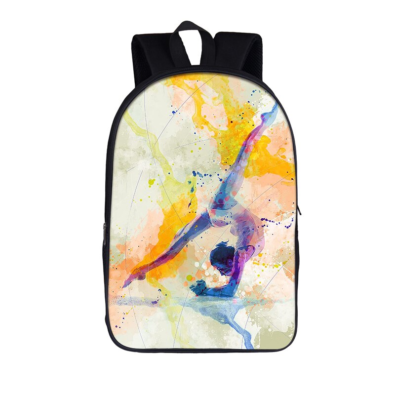 Gimnastyka Art plecak mężczyźni kobiety Laptop plecak podróżny gimnastyczka chłopcy dziewczęta dzieci torby szkolne plecak: 16gynac02cw