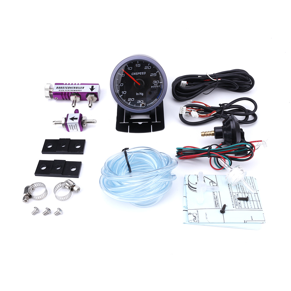 CNSPEED 60mm Turbo Boost Gauge 30PSI + Verstelbare Turbo Boost