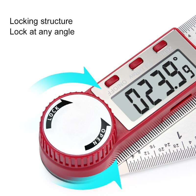 Digital Angle Ruler Meter 0-200mm 0-300mm 0-500mm Ruler Inclinometer Electron Goniometer Protractor Angle Finder Scale Measuring