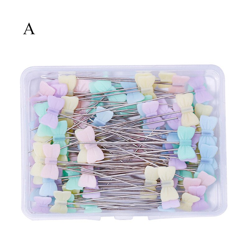 50PCS/box Stainless Steel Color Button Needle Pins Head Flat-head Sewing Pins DIY Clothing Fabric Dressmaking Sewing Supplies: A
