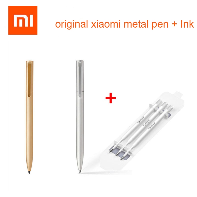 Originele Xiaomi Mijia smart Metal Goud Zilver Pen Inkt Japan Duurzaam Ondertekening Pen PREMEC Glad Zwitserland MiKuni Zwart Refill