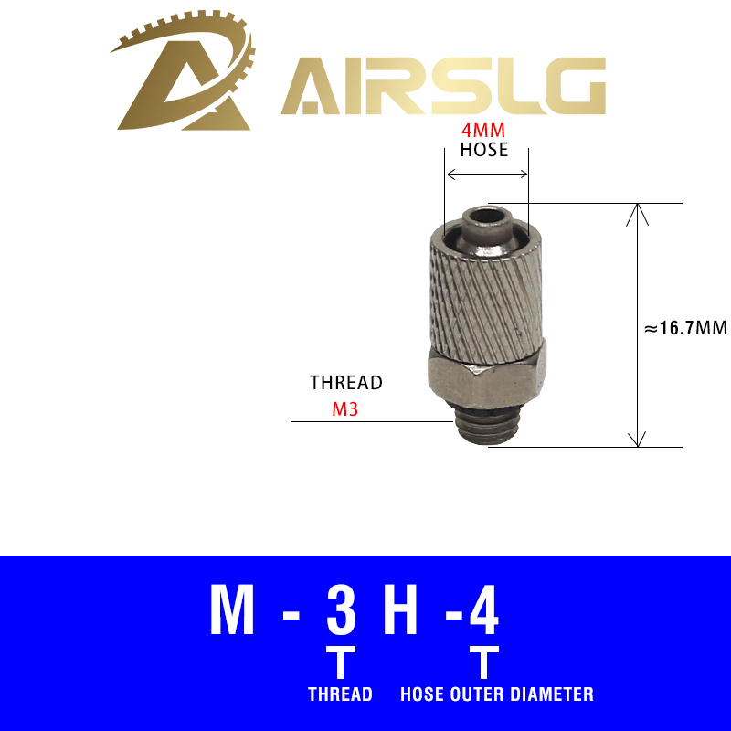 Miniature Fittings M-3H-4 M-4HL-4 Male Thread M3 M4 M5 M6 Tube 4 6mm Pneumatic Pipe Air Hose Quick Fitting Mini Connecto