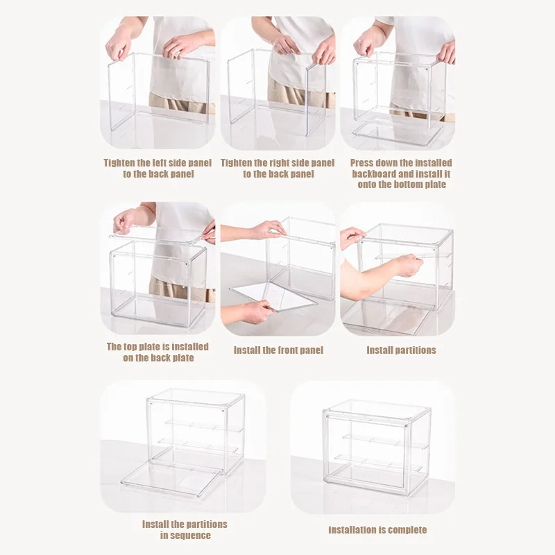 Big Transparent Storage Box Blind Box Showcase Helmet Book Showcase Display Dustproof For jewelry Fingures Organizes Acrylic Box