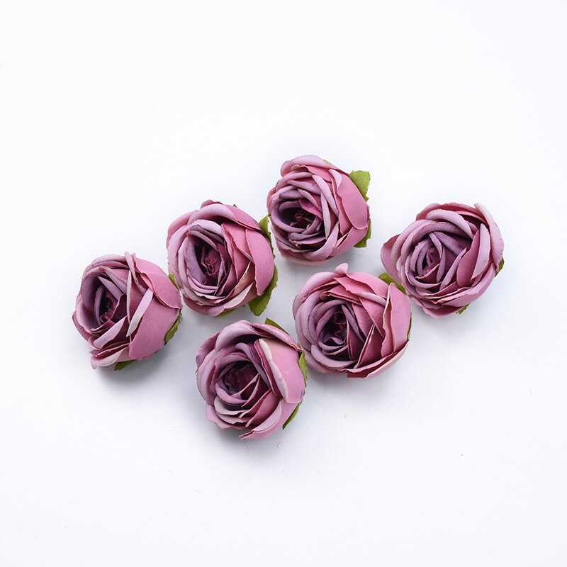 6 st te rosor huvud självlåda juldekorationer till hemmet bröllop bröllop tillbehör röjning konstgjorda blommor billigt: 10