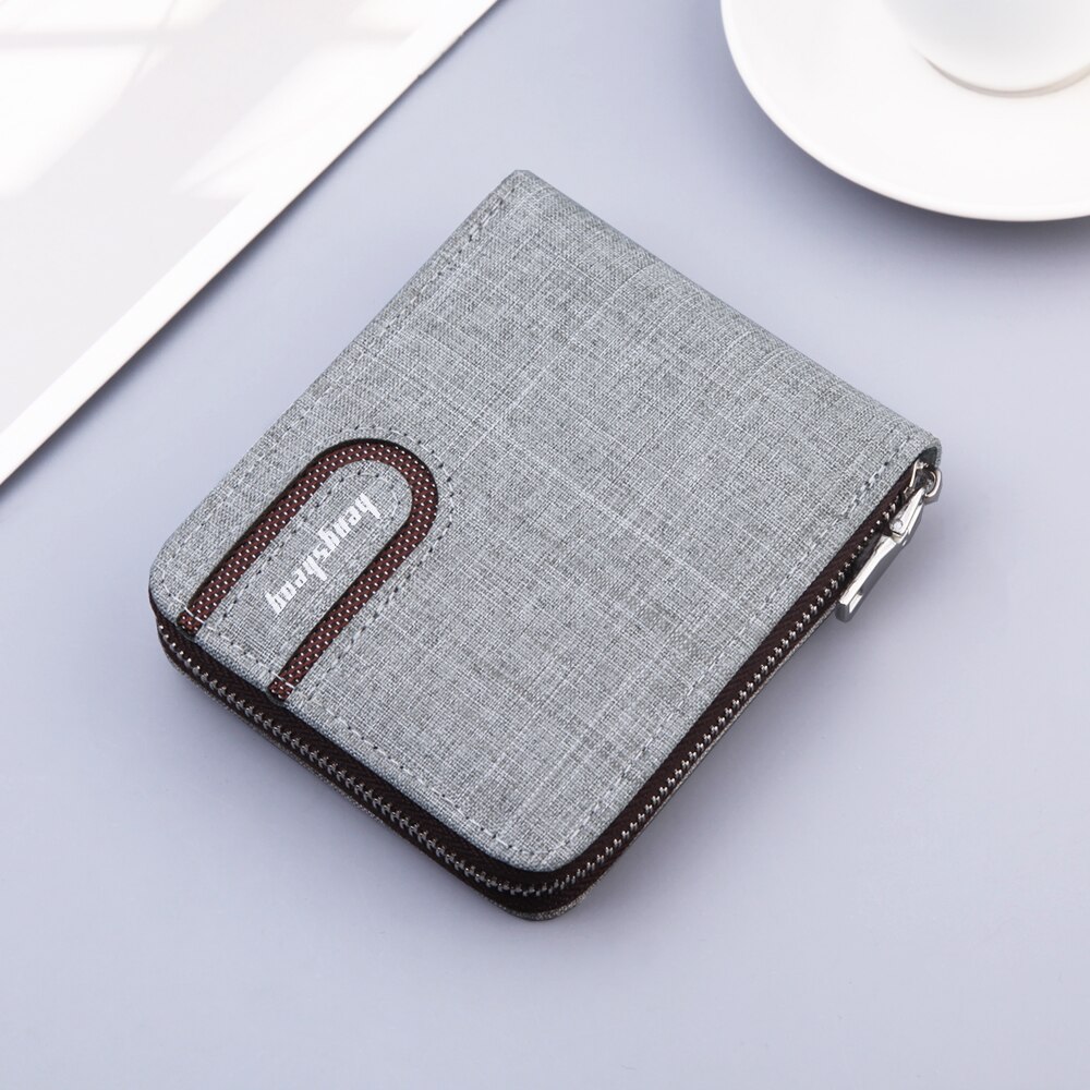 men's wallet Vintage zipper canvas cross-section multi-function wallet tide short men's wallet Coin purse carteira masculina