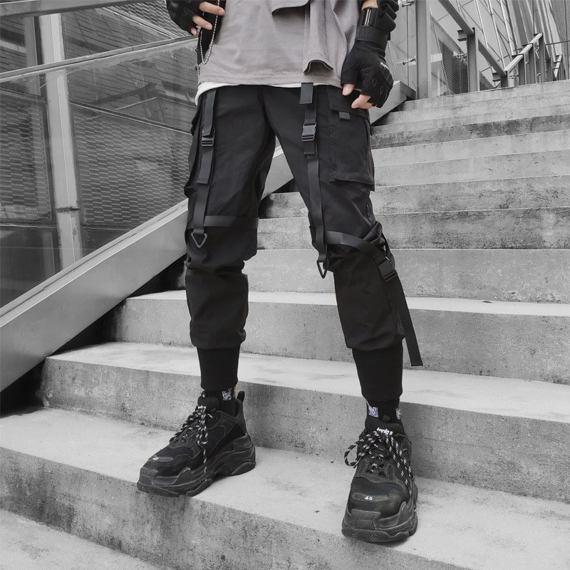 Pantalones Cargo para hombre, pantalones bombachos con cintura elástica y múltiples bolsillos, ropa informal estilo Hip Hop, pantalones de chándal, pantalones pitillo, ropa técnica: M / Verde