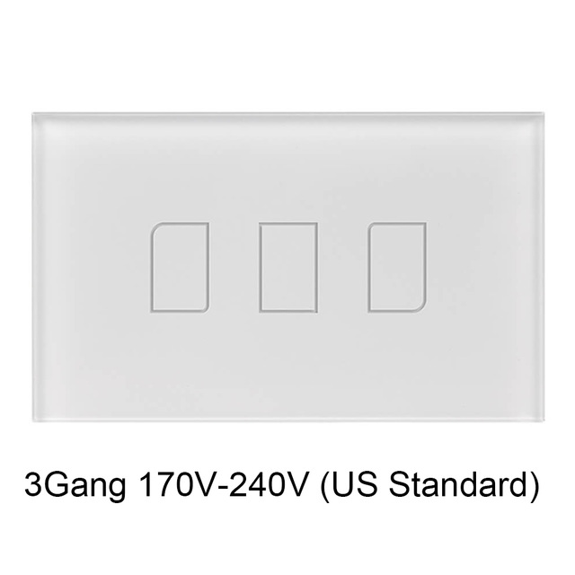 Broadlink TC2 1/2/3Gang 433Mhz Verbinding Muur Touch Panel Licht Schakelaar Afstandsbediening Ons Standaard voor Smart Home Systeem 2019New: 3Gang US 170V-240V