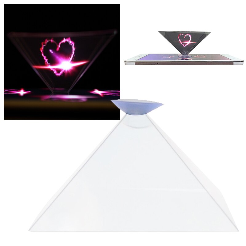 Universal 3D Hologram Pyramid Display Projector Video For Any Smart Cell Phone Fast !