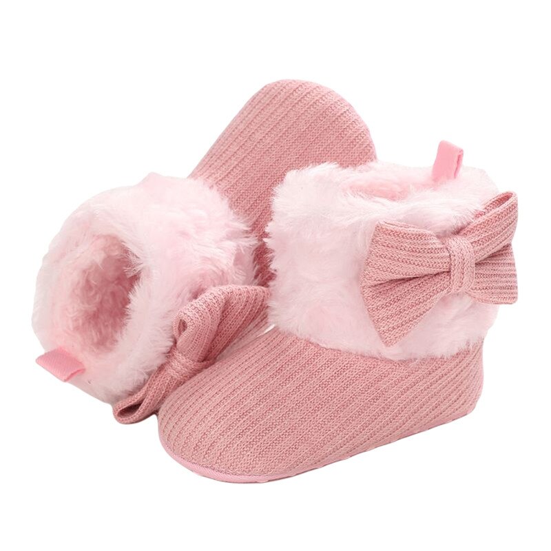 Winter Baby Strik Warm Boot, Effen Kleur Zachte Comfortabele Mooie Anti-Slip Prewalker Baby Schoenen