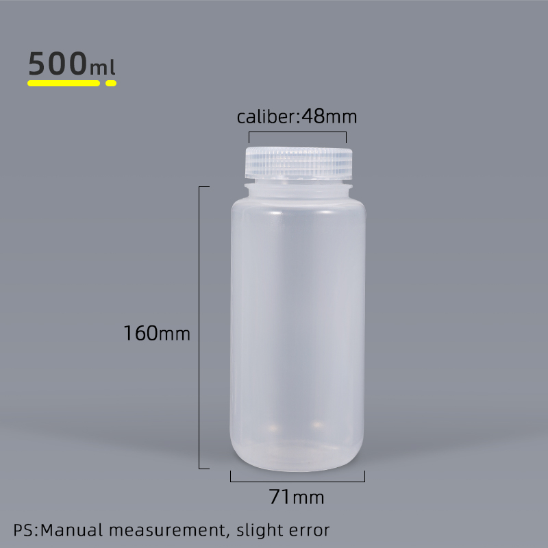 UMETASS Empty Plastic Bottle with Lid Food Grade cosmetic container travel Refillable Bottle 20ml/30ml/40ml/100ml/250m/500ml: 500ML-clear-PP